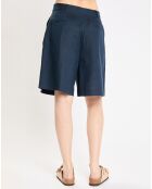 Short 100% Lin Acao bleu marine