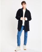Manteau caban 100% Laine Aglae bleu marine