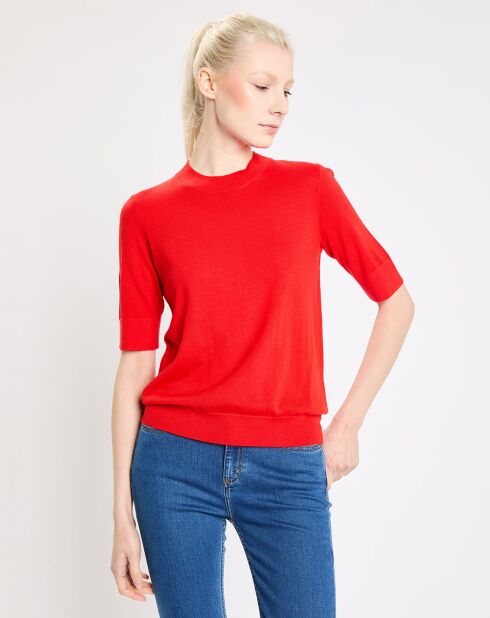 Pull 100% Laine Aya rouge