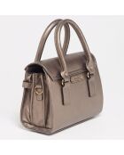 Sac à main en Cuir Mini Jane bronze brillant - 28x20x16 cm