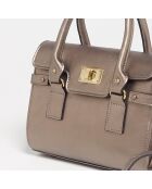 Sac à main en Cuir Mini Jane bronze brillant - 28x20x16 cm