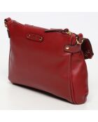 Sac bandoulière en Cuir Giulia bordeaux - 23.5x19.5x3 cm