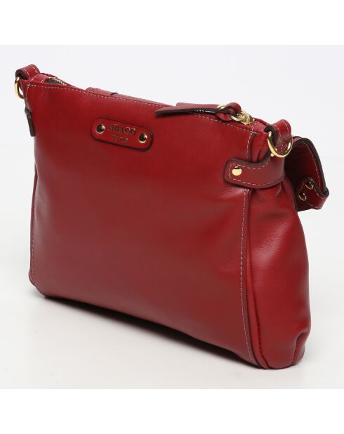 Sac bandoulière en Cuir Giulia bordeaux - 23.5x19.5x3 cm