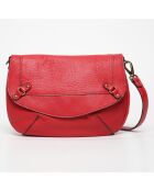 Sac bandoulière en Cuir Jess rouge - 34x24x1 cm