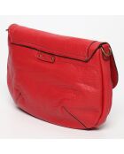 Sac bandoulière en Cuir Jess rouge - 34x24x1 cm