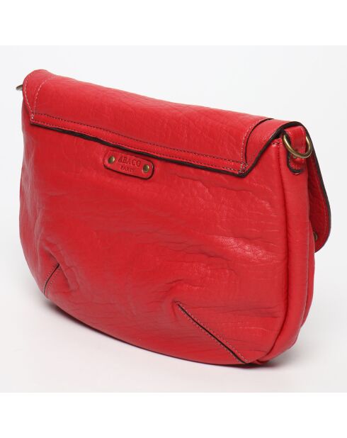 Sac bandoulière en Cuir Jess rouge - 34x24x1 cm