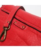 Sac bandoulière en Cuir Jess rouge - 34x24x1 cm