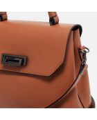 Sac à main en Cuir Laurie camel  - 27.5x20 cm