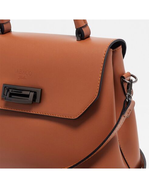 Sac à main en Cuir Laurie camel - 27.5x20 cm