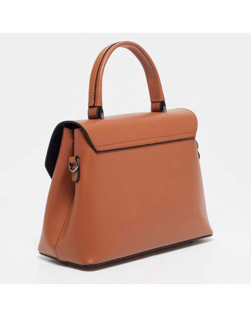 Sac à main en Cuir Laurie camel - 27.5x20 cm