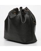 Zwarte leren emmertas van Beth - 24x25x13 cm