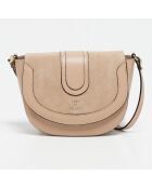 Schultertasche Gwen Nude aus Leder - 20x16x7 cm