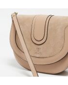 Schultertasche Gwen Nude aus Leder - 20x16x7 cm