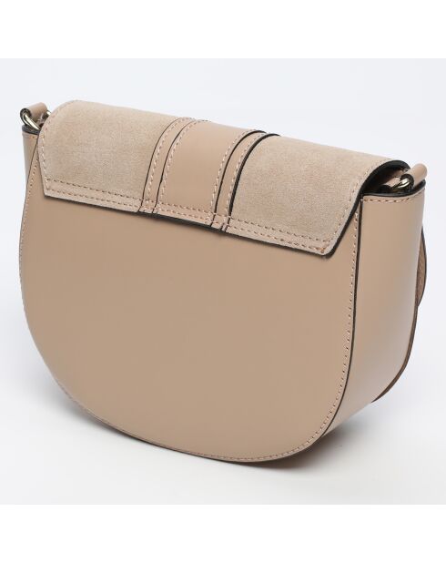 Sac bandoulière en Cuir Gwen nude - 20x16x7 cm