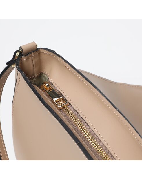 Schultertasche Gwen Nude aus Leder - 20x16x7 cm