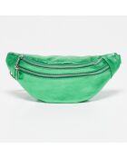 Sac banane en Cuir Lyat vert metallique - 32.5x13.5x7 cm