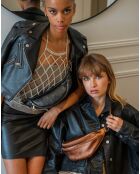 Sac banane en Cuir Lyat bronze - 32.5x13.5x7 cm