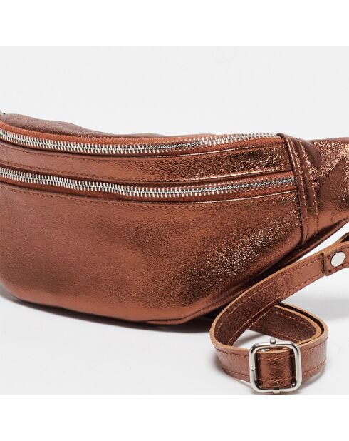 Sac banane en Cuir Lyat bronze - 32.5x13.5x7 cm