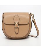 Bolso de hombro Polly de piel nude - 21x19x6 cm