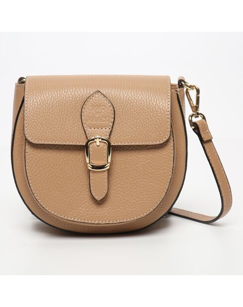 Bolso de hombro Polly de piel nude - 21x19x6 cm