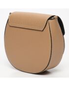 Bolso de hombro Polly de piel nude - 21x19x6 cm