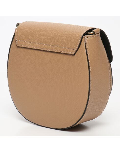 Bolso de hombro Polly de piel nude - 21x19x6 cm