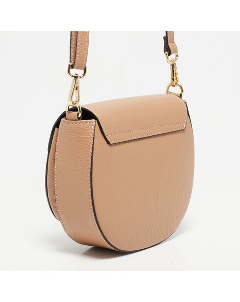 Bolso de hombro Polly de piel nude - 21x19x6 cm