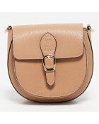Bolso de hombro Polly de piel nude - 21x19x6 cm