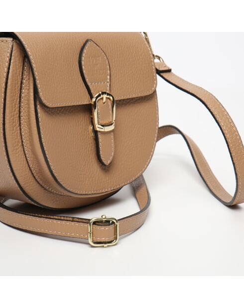 Bolso de hombro Polly de piel nude - 21x19x6 cm