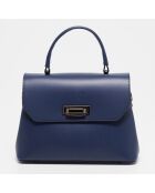 Laurie marineblauwe leren handtas - 27,5x20 cm