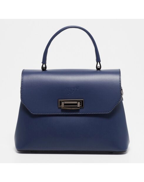 Laurie marineblauwe leren handtas - 27,5x20 cm