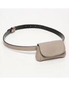 Petit sac en Cuir Friend Ceinture taupe  - 11x8x2 cm