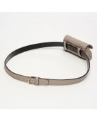 Petit sac en Cuir Friend Ceinture taupe  - 11x8x2 cm