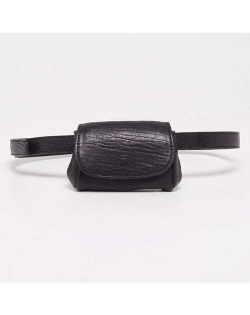 Petit sac en Cuir Friend Ceinture noir - 11x8x2 cm