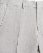 Pantalon slim en Lin & Laine mélangés Bporto chambray beige
