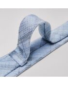 Cravate en Soie & Coton Stisse à carreaux bleu clair