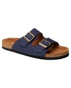 Giverny Pantoletten aus Veloursleder, marineblau
