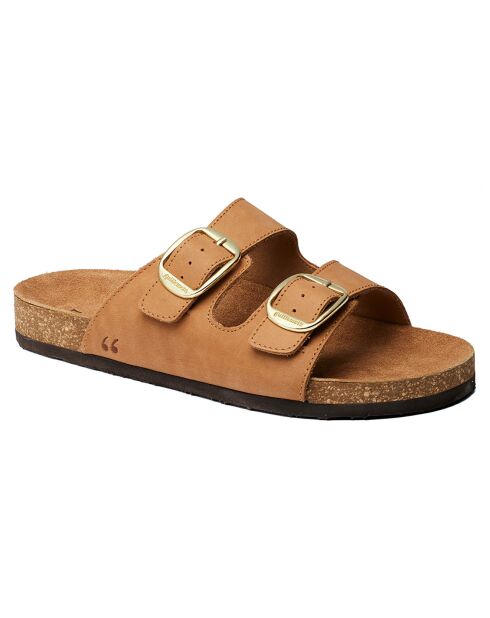 Mules Giverny in pelle di velluto marrone