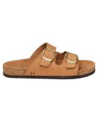 Mules Giverny in pelle di velluto marrone