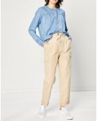 Pantalon Cargo en Toile de coton organique beige