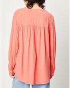 Blouse fluide manches longues rose saumon