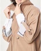 Blouson zippé à grande poche beige foncé