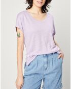 T-Shirt en 100% Lin violet