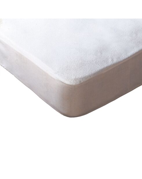 Protège-matelas en coton éponge blanc - 90x190/200 cm