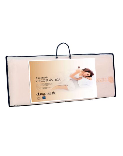 Oreiller viscoléastique Tencel beige - 90x34x14 cm
