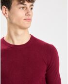 Pull 100% Cachemire Nachron col ras du cou bordeaux