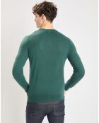 Pull 100% Cachemire Nachve col V vert foncé