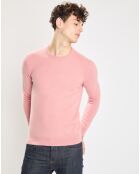 Pull 100% Cachemire Nachron col ras du cou rose