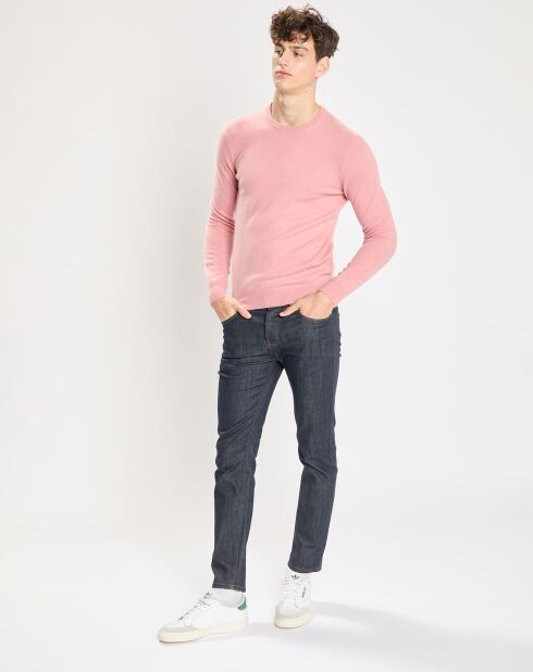 Pull 100% Cachemire Nachron col ras du cou rose