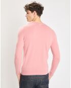 Pull 100% Cachemire Nachve col V rose